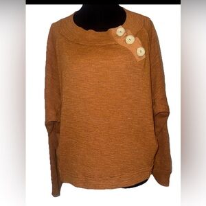 We the Free Pullover Oversized Comfy boho Women's Button-Accent Sweater - Size S